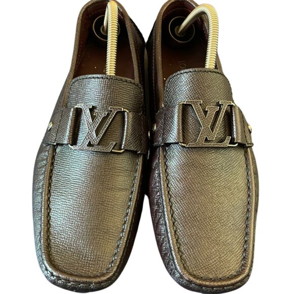 Louis Vuitton Dark Brown Saffiano Leather Logo Bit Loafers main image 4